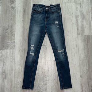 KanCan Size 3/ 25 Ripped Blue Skinny Jeans